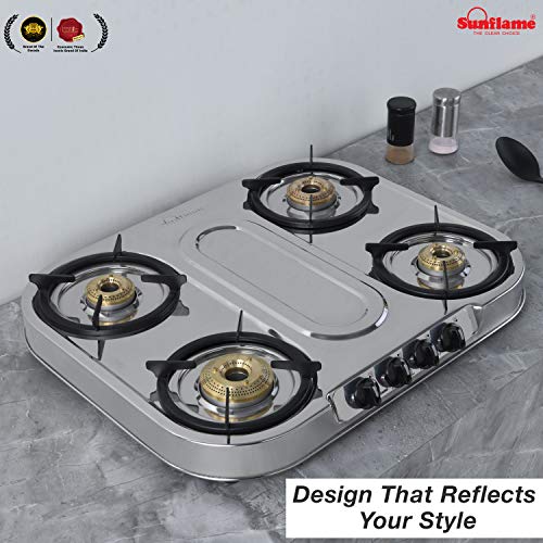 Gas stove steel on sale 4 burner