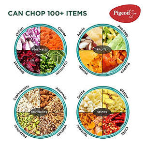 Pigeon Handy Chopper XL (900 ML) for Chopping, Mincing and Whisking with 5 Stainless Steel Blades and 1 Plastic Whisker (14077) - RAJA DIGITAL PLANET