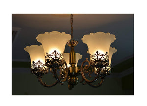 Prop It Up Antique Design Brass 5 Portuguese Style Antique Golden Chandelier With 5 Lamps - RAJA DIGITAL PLANET