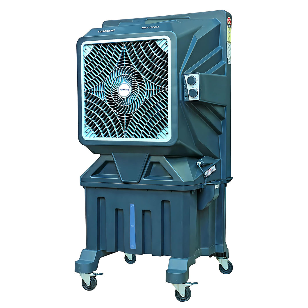 TOMASHI THAR 110 DLX  Room Air Cooler|75L Water Tank|38mm Heat Sink Motor|17 inch Fan Blade|250w Power|Honeycomb Pad|Shockproof Rustproof PPS Body|70 Feet Airflow |Heavy Duty Air Cooler