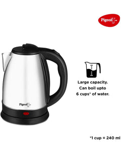 Pigeon by Stovekraft Hot Kettle Electric Kettle with Stainless Steel Body, 1.5 litres boiler for Water, instant noodles, soup etc. - RAJA DIGITAL PLANET